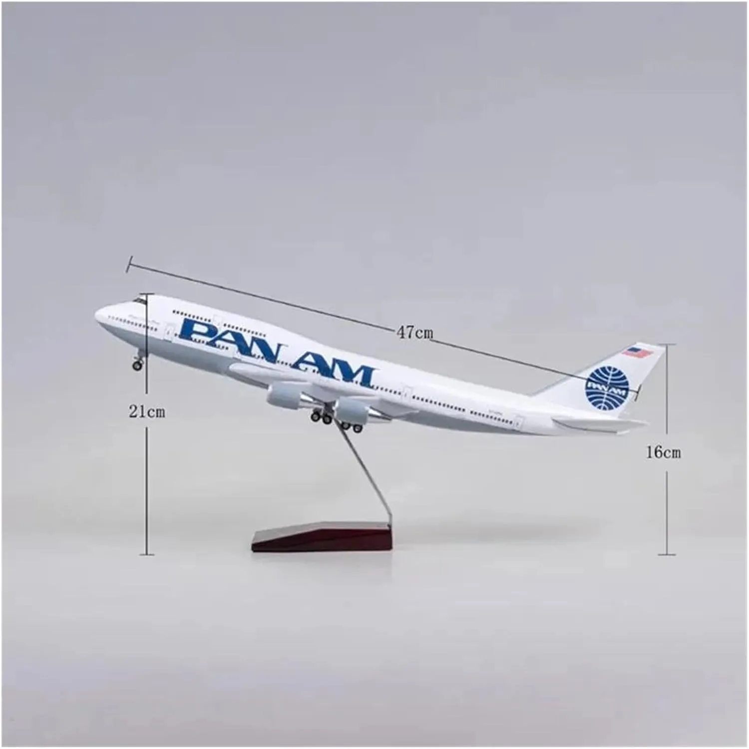 1 150 Scale for B747 Airline Model Airplane Resin Diecast Miniature Plane with Wheel Landing Gear for Collection Display(No lamp)