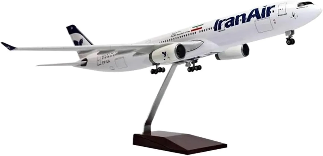 1/135 for Airplane Scale Iran Airbus 330 Model Plane Resin Diecast Aircraft Model with Light and Wheels for Collection(No loght)