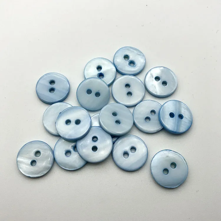 12.5mm Two-Hole Flat Shell Shirt Buttons 20pcs