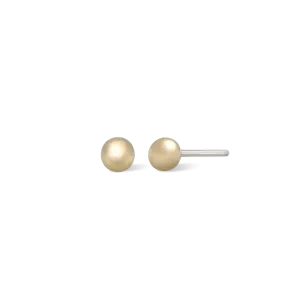 14K Solid Gold Ball Flat Back Stud