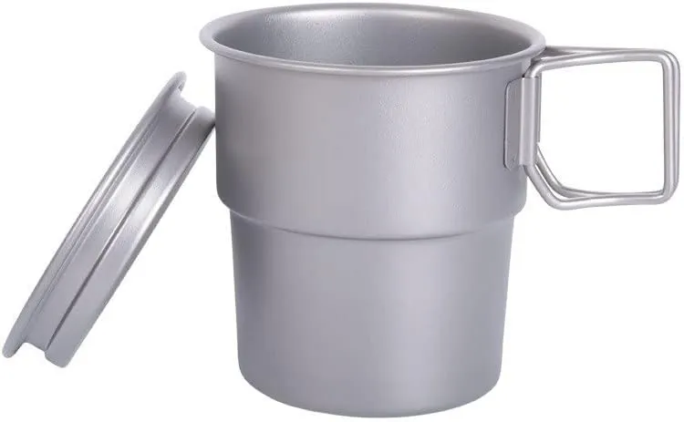 1PC pure titanium water cup 250ml outdoor folding coffee cup with lid