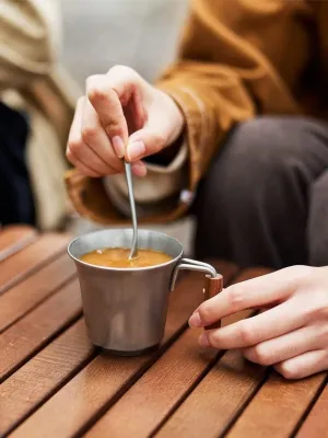 1PC Stainless Steel Coffee Cup 150ML Outdoor Portable Retro Camping Water Cup