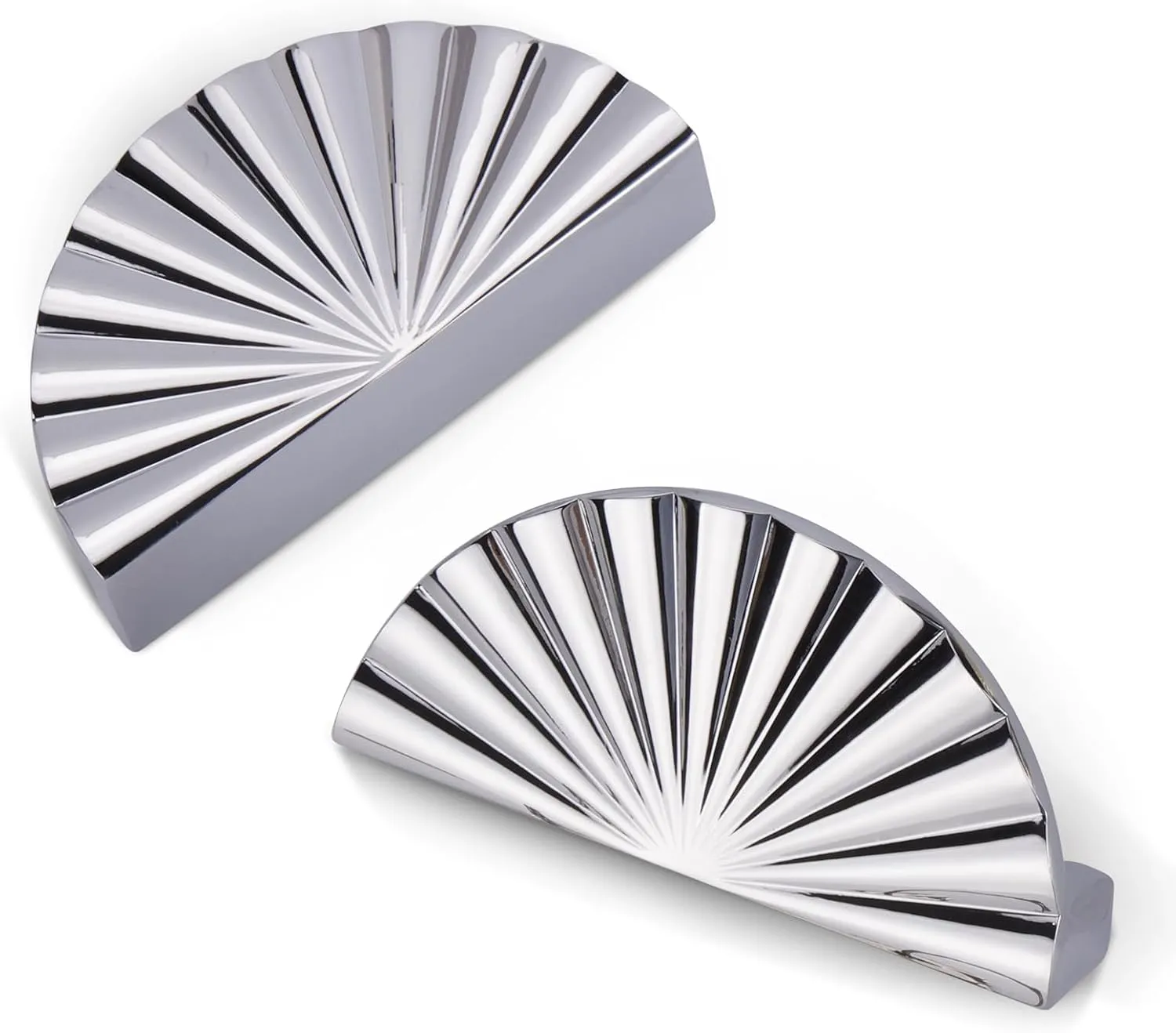 2 Pack 3 Inch (76mm) Polished Chrome Cabinet Pulls Cup Flat Drawer Handles Kitchen Cupboard Pull Bathroom Dresser Sunflower Handle Unique Hardware for Furniture Door Wardrobe Hardware TYH-BC-2