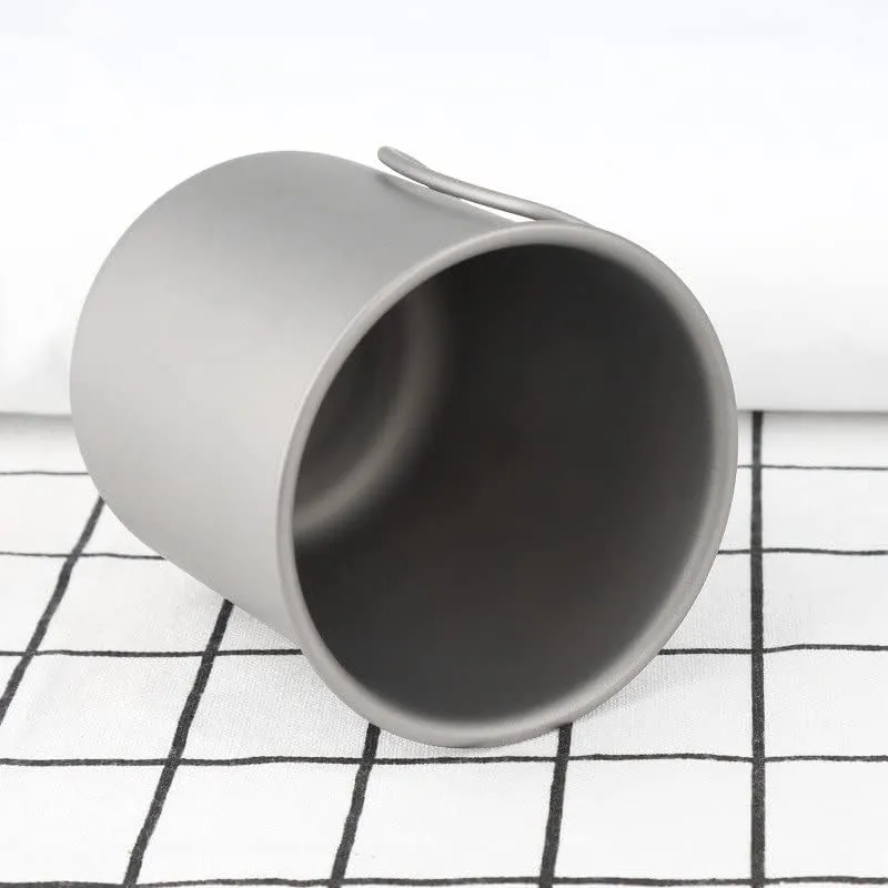 2PCS Outdoor Camping Mug Pure Titanium Folding Water Cup