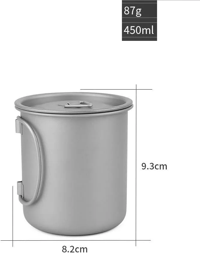 2PCS Outdoor Camping Mug Pure Titanium Folding Water Cup