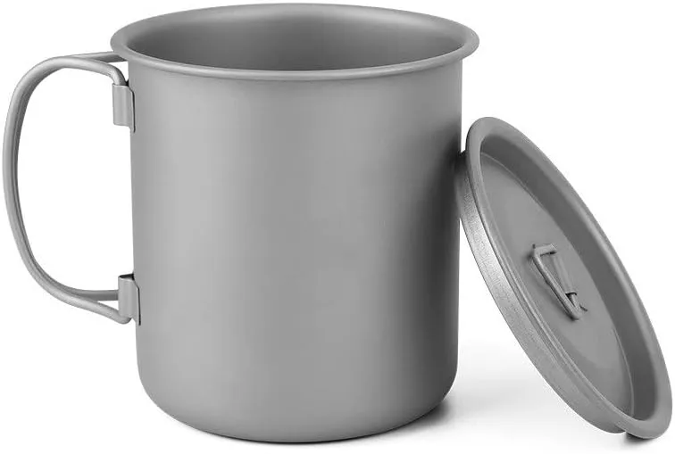2PCS Outdoor Camping Mug Pure Titanium Folding Water Cup