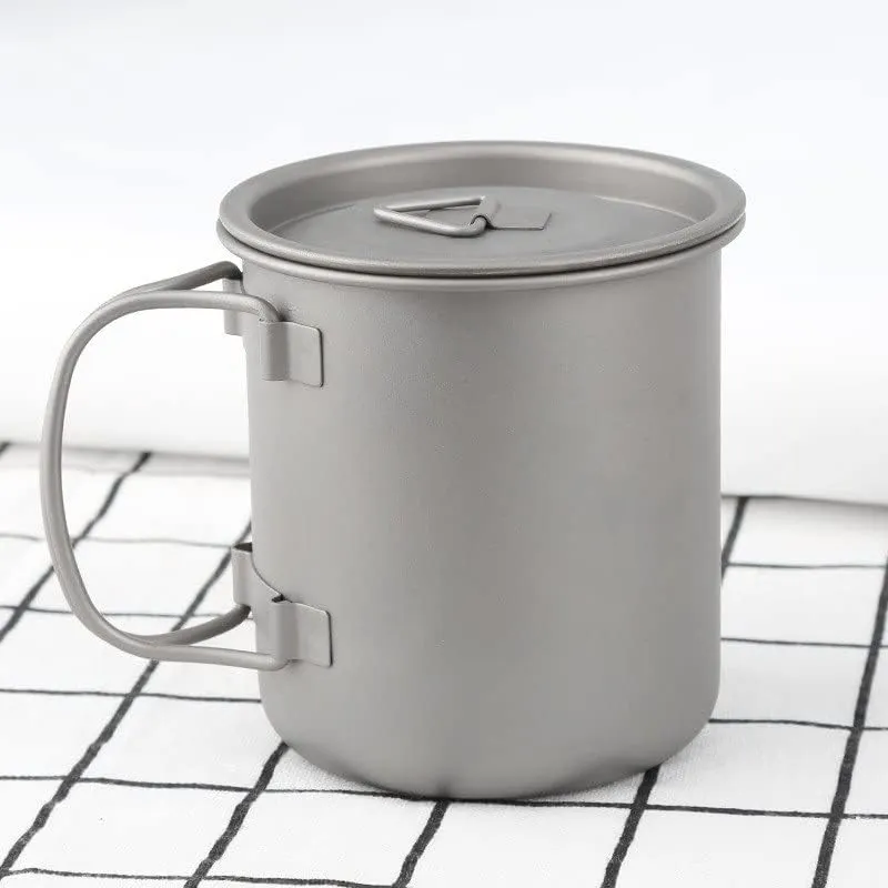 2PCS Outdoor Camping Mug Pure Titanium Folding Water Cup