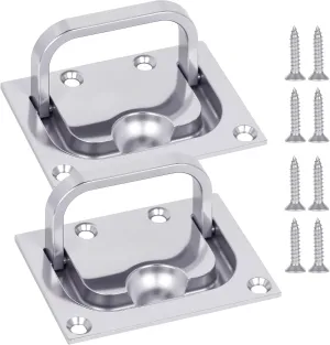 316 Stainless Steel Marine Grade Heavy Duty Flush Lifting Handle and Recessed Door Pull with Mount Screws for Boat Hatch, Door, and Access Cover-Ideal Recessed Handle for Varying Applications