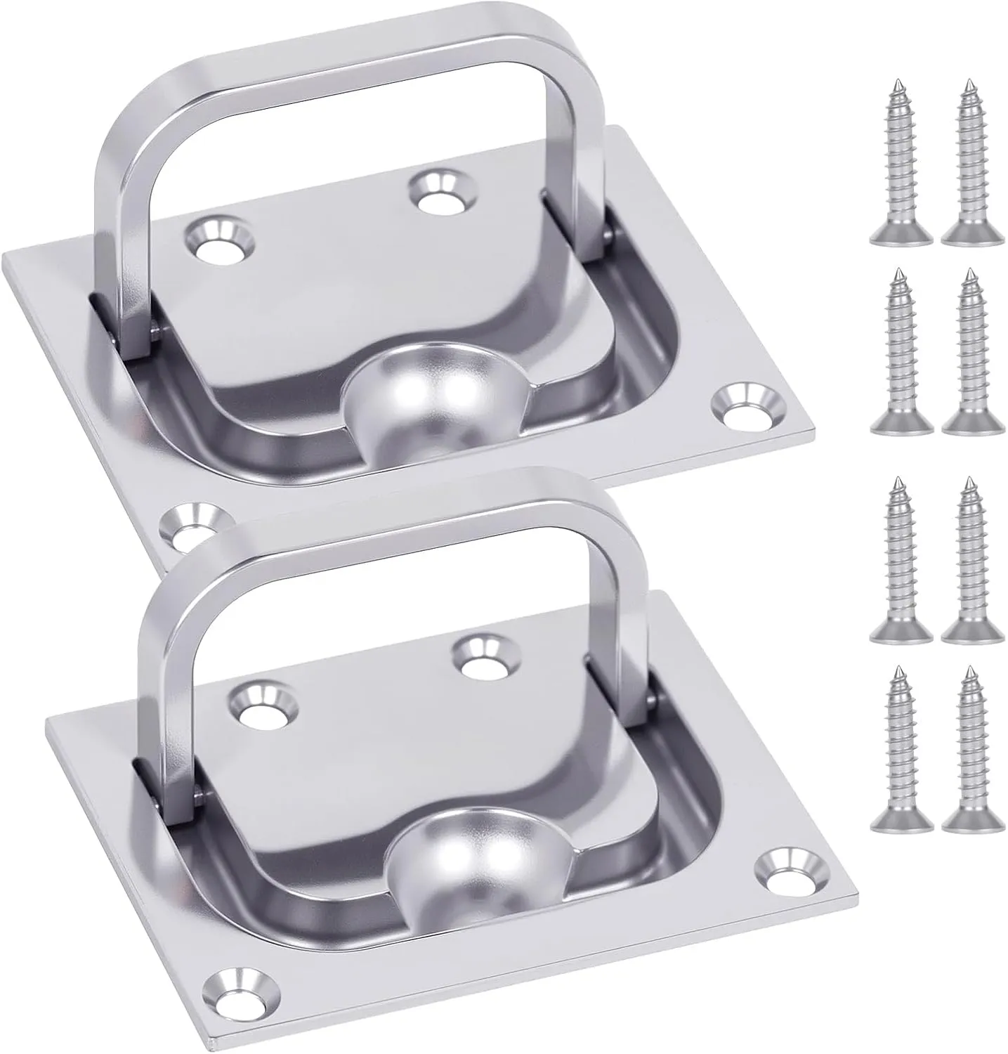 316 Stainless Steel Marine Grade Heavy Duty Flush Lifting Handle and Recessed Door Pull with Mount Screws for Boat Hatch, Door, and Access Cover-Ideal Recessed Handle for Varying Applications