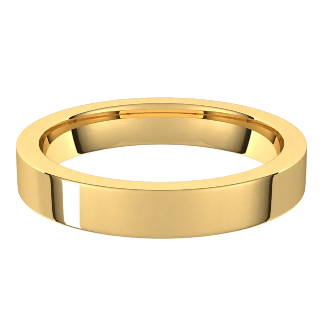 3.5mm Flat High Polished Finish Comfort Fit Wedding Ring