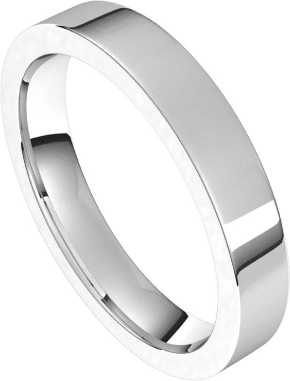 3.5mm Flat High Polished Finish Comfort Fit Wedding Ring