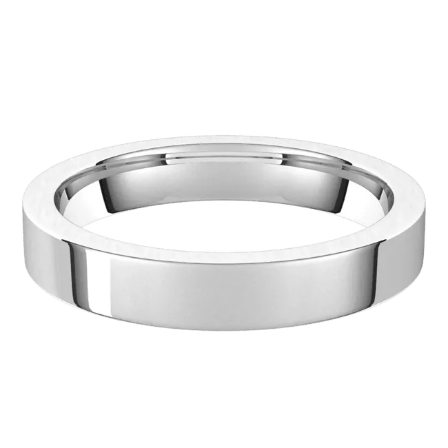3.5mm Flat High Polished Finish Comfort Fit Wedding Ring