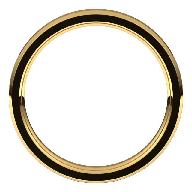 3mm Flat Beveled Edge High Polished Finish Comfort Fit Wedding Ring