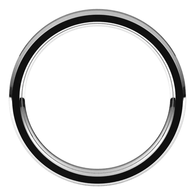 3mm Flat Beveled Edge High Polished Finish Comfort Fit Wedding Ring