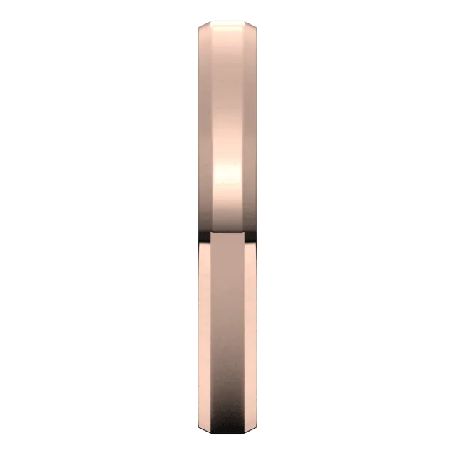 3mm Flat Beveled Edge High Polished Finish Comfort Fit Wedding Ring