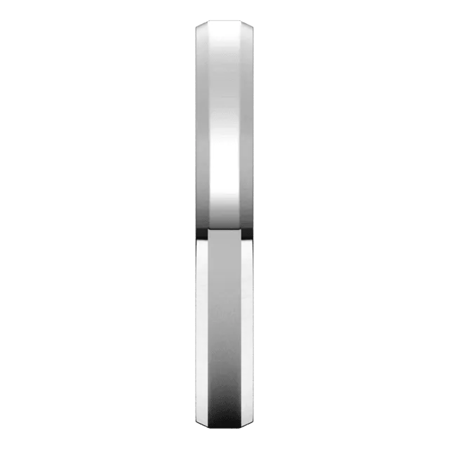 3mm Flat Beveled Edge High Polished Finish Comfort Fit Wedding Ring