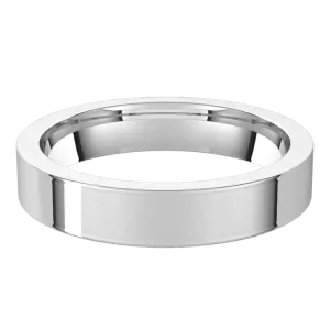 4mm Flat High Polished Finish Comfort Fit Wedding Ring