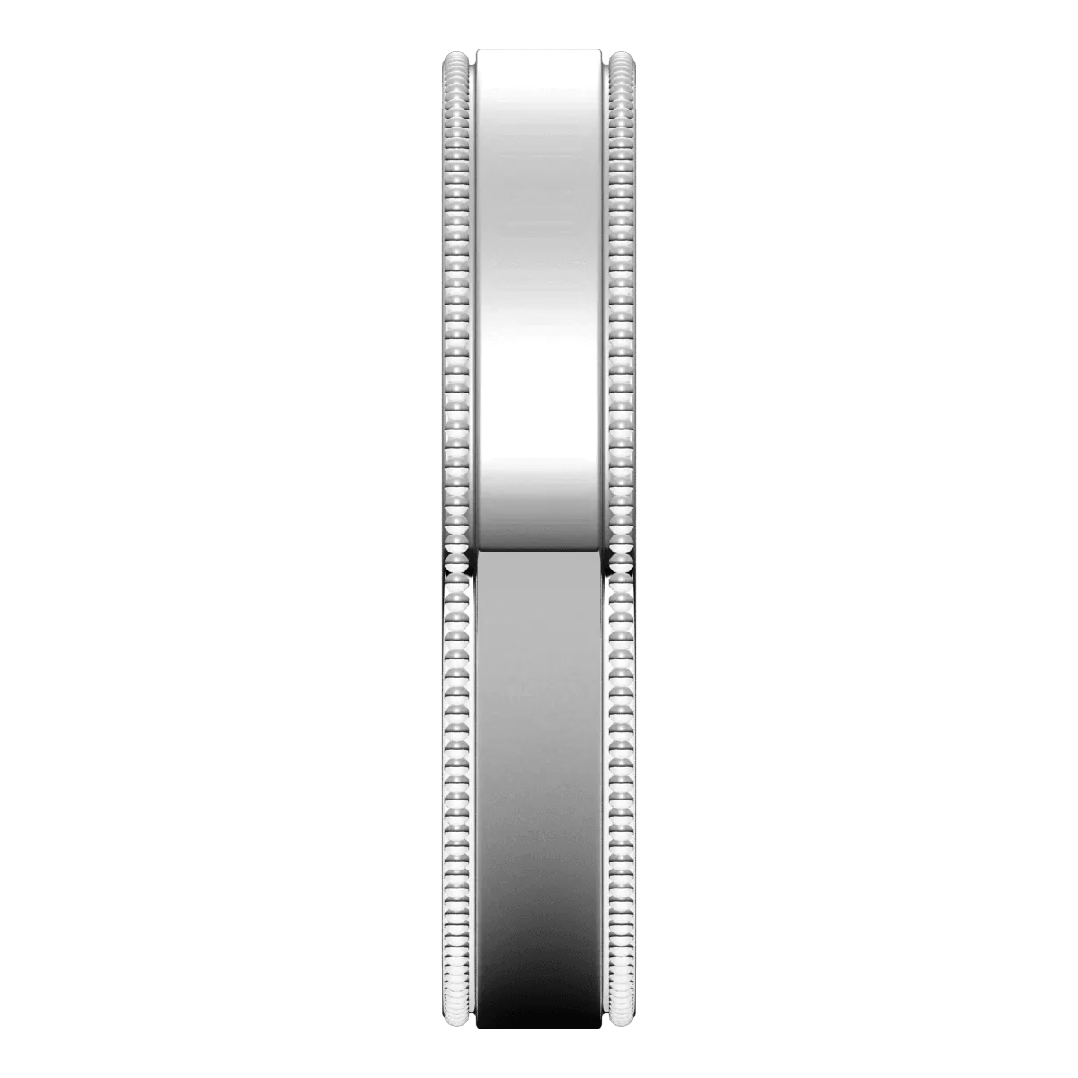 4mm Milgrain Flat High Polished Finish Comfort Fit Wedding Ring