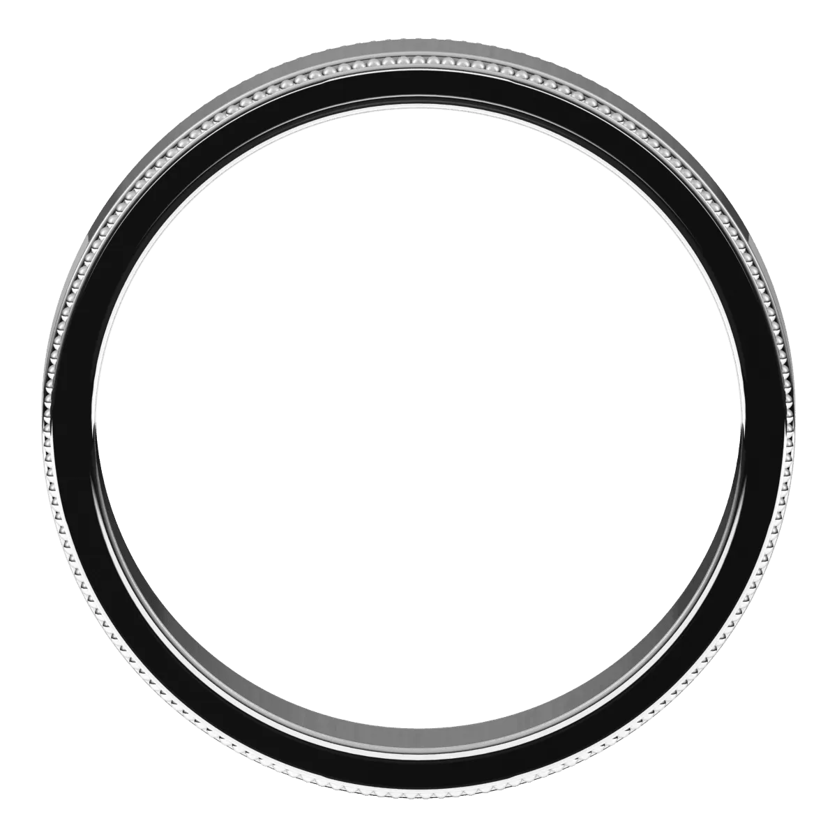 4mm Milgrain Flat High Polished Finish Comfort Fit Wedding Ring