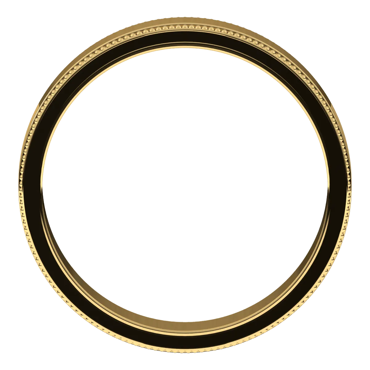 4mm Milgrain Flat High Polished Finish Comfort Fit Wedding Ring