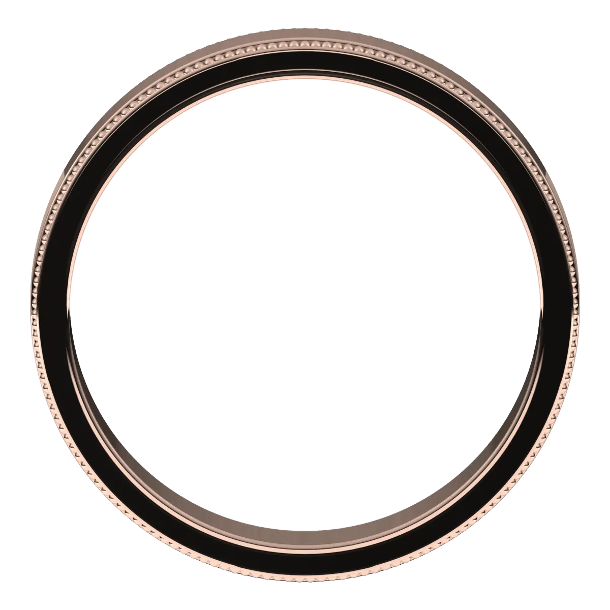 4mm Milgrain Flat High Polished Finish Comfort Fit Wedding Ring