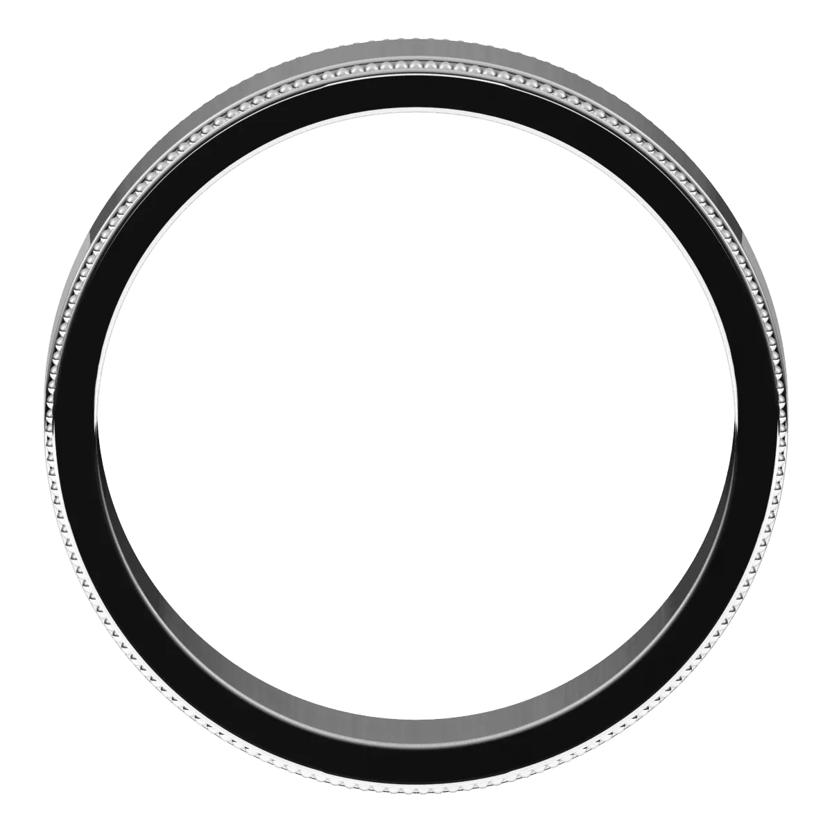5mm Milgrain Flat High Polished Finish Comfort Fit Wedding Ring