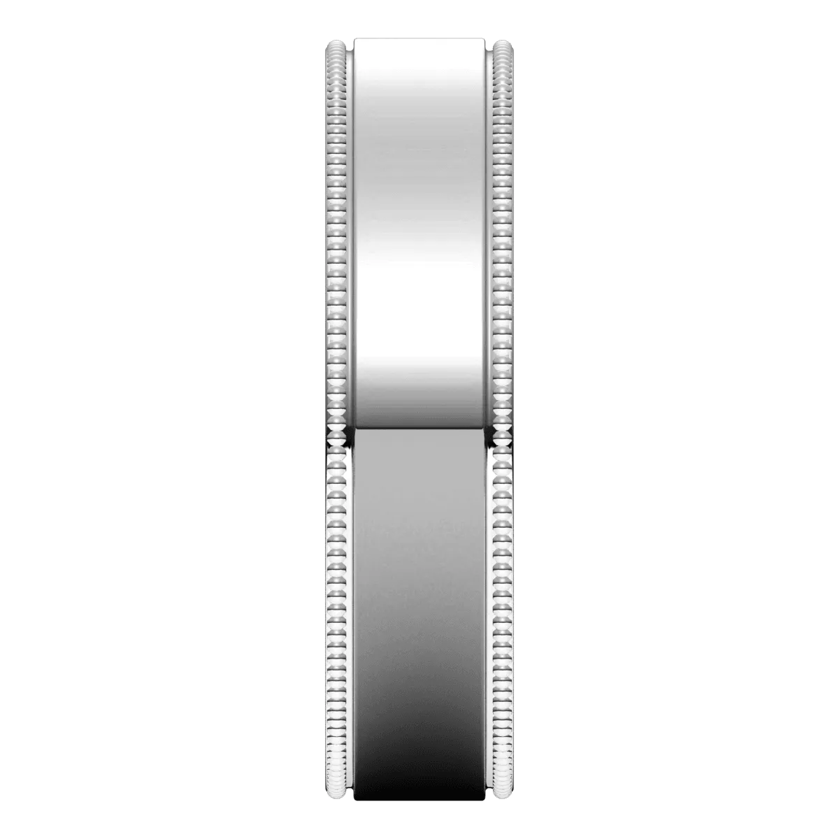 5mm Milgrain Flat High Polished Finish Comfort Fit Wedding Ring