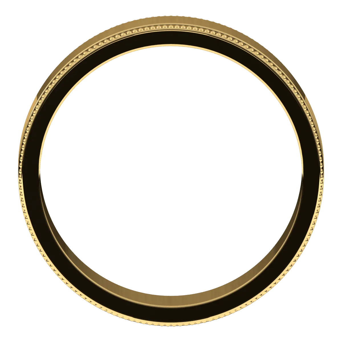 5mm Milgrain Flat High Polished Finish Comfort Fit Wedding Ring
