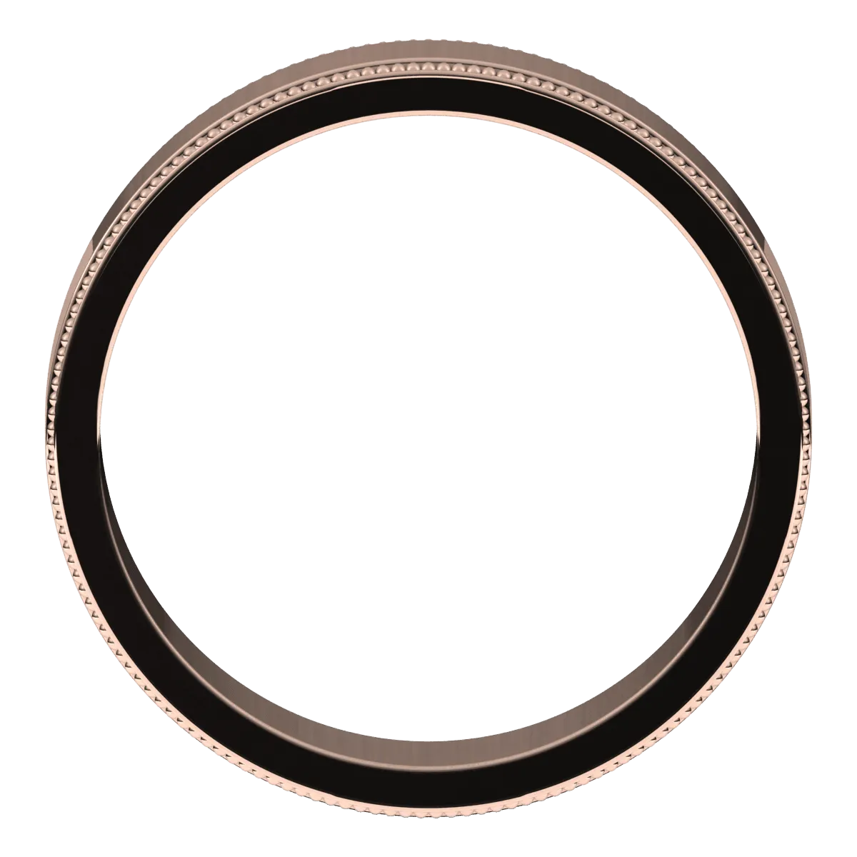 5mm Milgrain Flat High Polished Finish Comfort Fit Wedding Ring