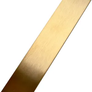 63.5mm x 6.3mm (2 1/2" x 1/4") Brushed Polished Brass Flat Bar