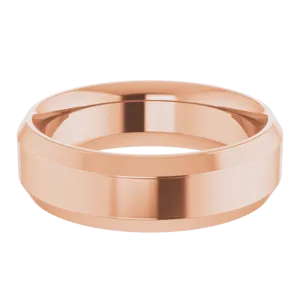 6mm Flat Beveled Edge High Polished Finish Comfort Fit Wedding Ring