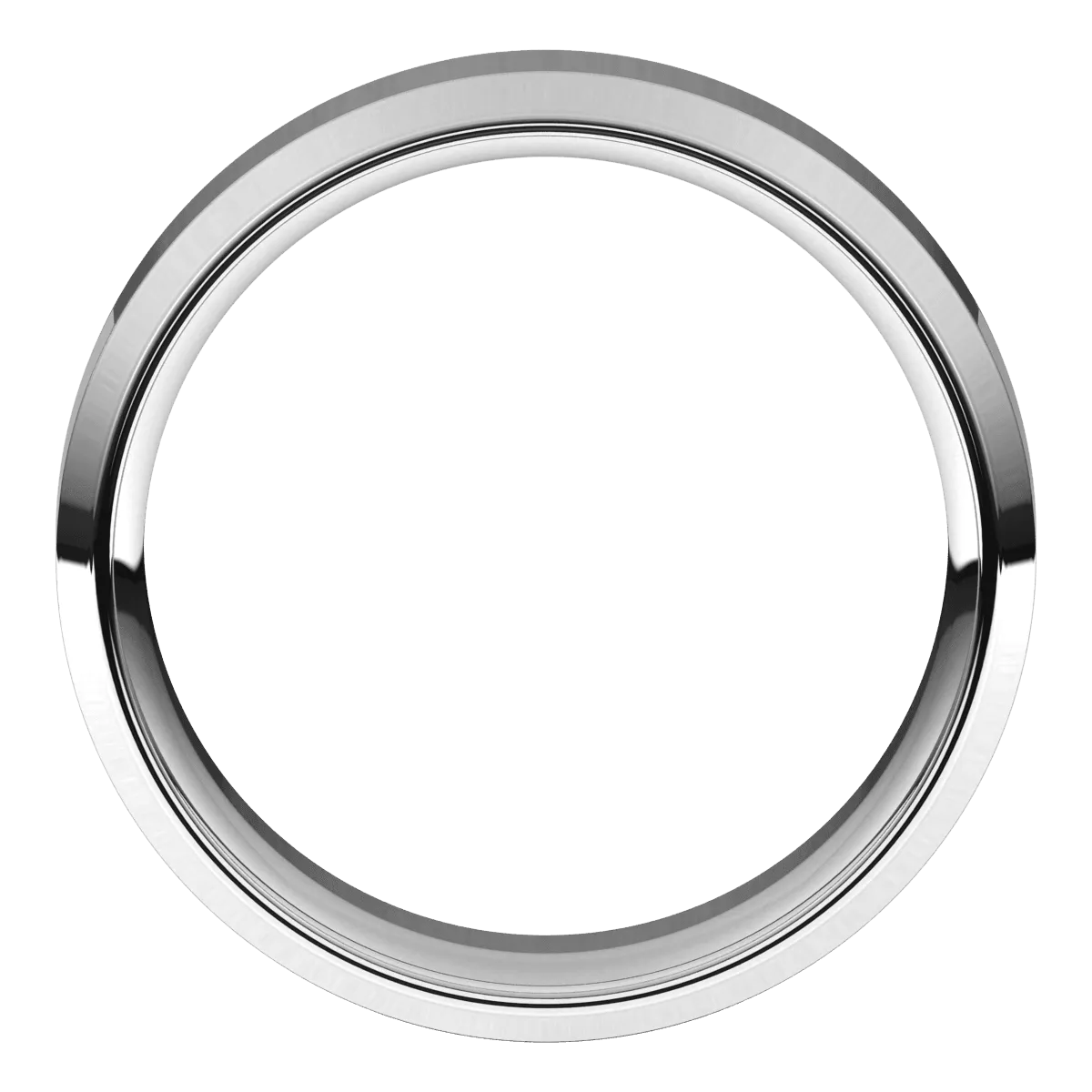 6mm Flat Beveled Edge High Polished Finish Comfort Fit Wedding Ring