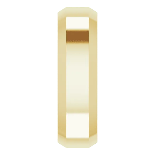 6mm Flat Beveled Edge High Polished Finish Comfort Fit Wedding Ring