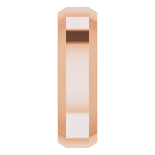 6mm Flat Beveled Edge High Polished Finish Comfort Fit Wedding Ring
