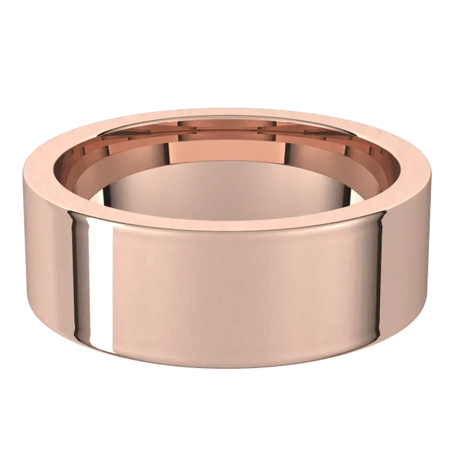 7mm Flat High Polished Finish Comfort Fit Wedding Ring
