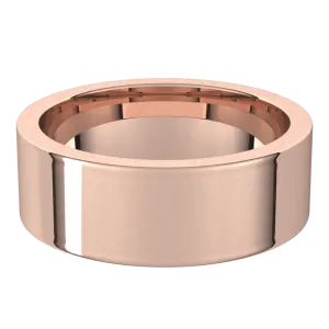 7mm Flat High Polished Finish Comfort Fit Wedding Ring