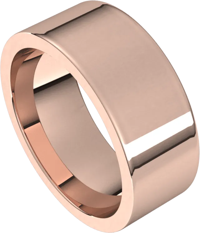 8mm Flat High Polished Finish Comfort Fit Wedding Ring