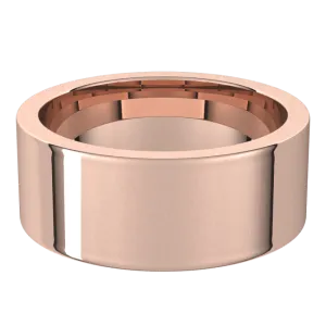 8mm Flat High Polished Finish Comfort Fit Wedding Ring