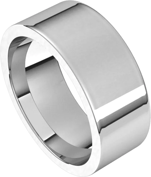 8mm Flat High Polished Finish Comfort Fit Wedding Ring