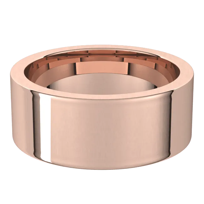 8mm Flat High Polished Finish Comfort Fit Wedding Ring
