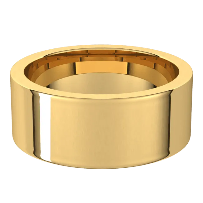 8mm Flat High Polished Finish Comfort Fit Wedding Ring