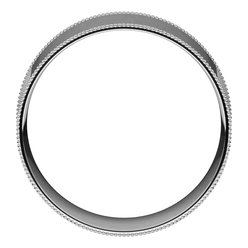 8mm Milgrain Flat High Polished Finish Comfort Fit Wedding Ring