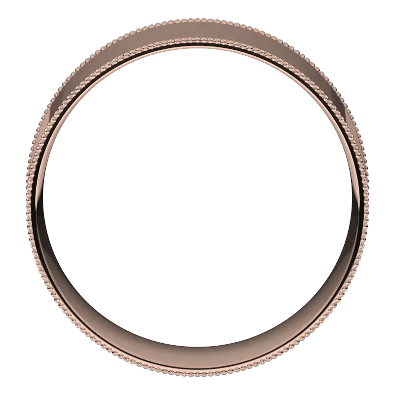 8mm Milgrain Flat High Polished Finish Comfort Fit Wedding Ring