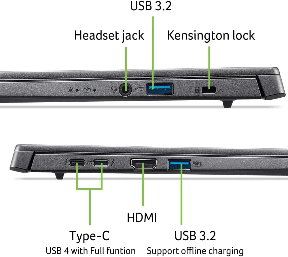 acer Aspire 14 AI Copilot  PC | 14" WUXGA Display | Intel Core Ultra 5 Processor 226V | NPU: Up to 40 Tops - GPU: Up to 53 Tops | Intel ARC 130V | 16GB LPDDR5X | 512GB SSD | Wi-Fi 6E | A14-52M-51S1