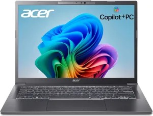 acer Aspire 14 AI Copilot  PC | 14" WUXGA Display | Intel Core Ultra 5 Processor 226V | NPU: Up to 40 Tops - GPU: Up to 53 Tops | Intel ARC 130V | 16GB LPDDR5X | 512GB SSD | Wi-Fi 6E | A14-52M-51S1