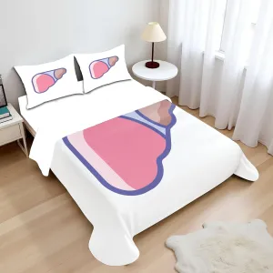 Ambesonne Anatomy Sheet Set, Functional Organ Liver Figure Blood Filter of The Body Illustration, Fitted and Flat Sheet with Pillowcases Bedding Accent 4 Piece Set, Queen, White Pink and Ceil Blue
