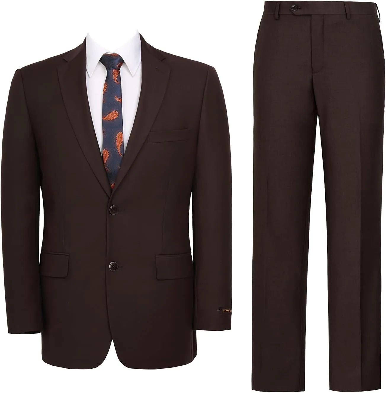AMY ZHU Mens Suit 2 Piece Classic Fit Blazer Business Wedding Suit Set Prom Tuxedo Jacket Pants Set