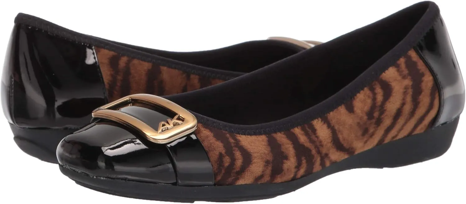 Anne Klein Womens Ulivera Flex Fit Textured Flat Shoes