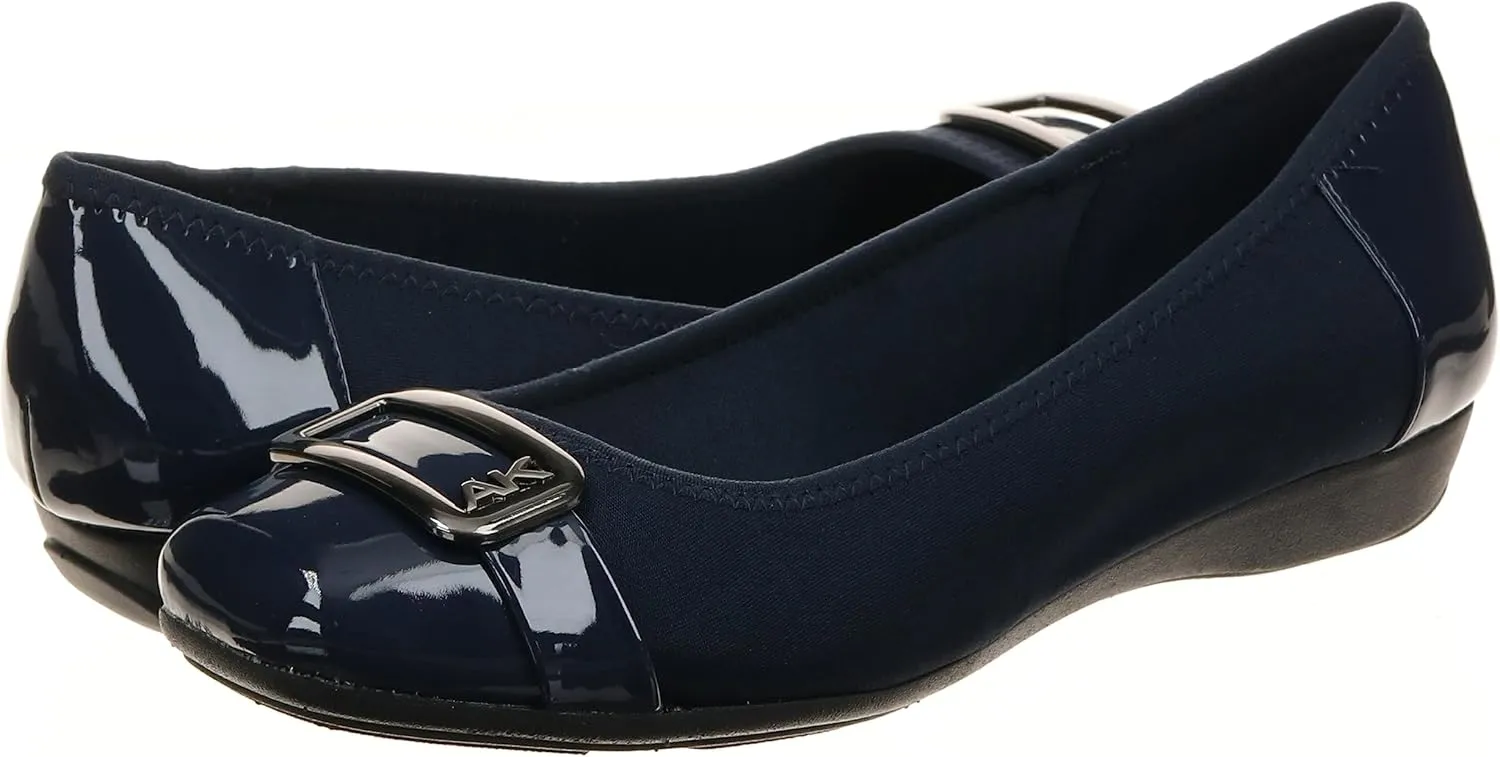 Anne Klein Womens Ulivera Flex Fit Textured Flat Shoes