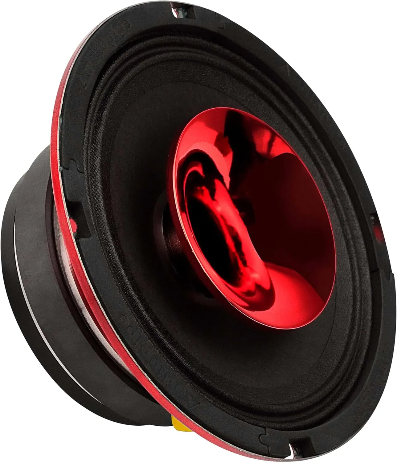 Audiopipe 6.5" Compression Horn Mid-Range Loudspeaker (APMB-628GH-RED), 300W, Built-in Compression Horn Driver, Flat Steel Basket, 2-Way Coaxial, KSV Voice Coil, Grill, Sleek Candy Red